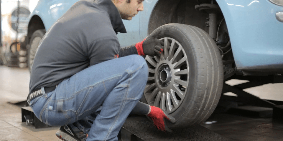 Changement de pneu par un professionel